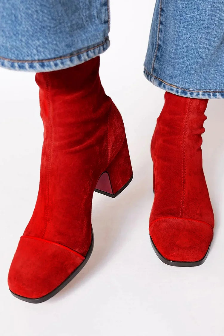 VICTORIA║Botas de tacón de punta cuadrada