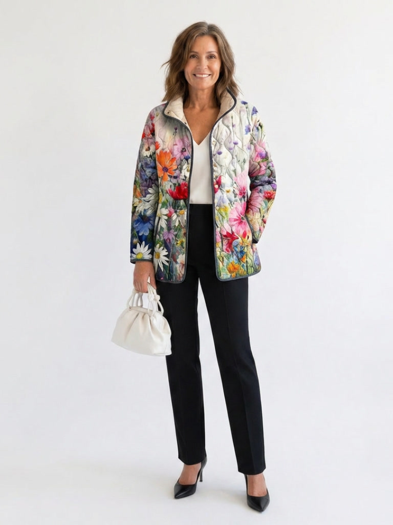 CLOE | Chaqueta Acolchada de Flores Campestres