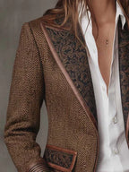 Consuelo | Blazer con Inserti a Spina di Pesce