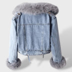 Chaqueta Vaquera con Pelo Sintético Mujer