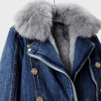 Chaqueta Vaquera con Pelo Sintético Mujer