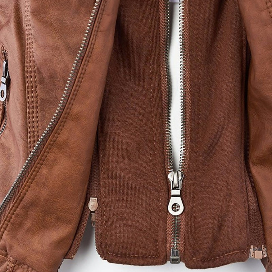 Flavia | Chaqueta de Cuero Robusta y Elegante
