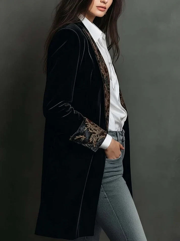 Marta | Blazer dal Taglio Sagomato con Stampa Barocca