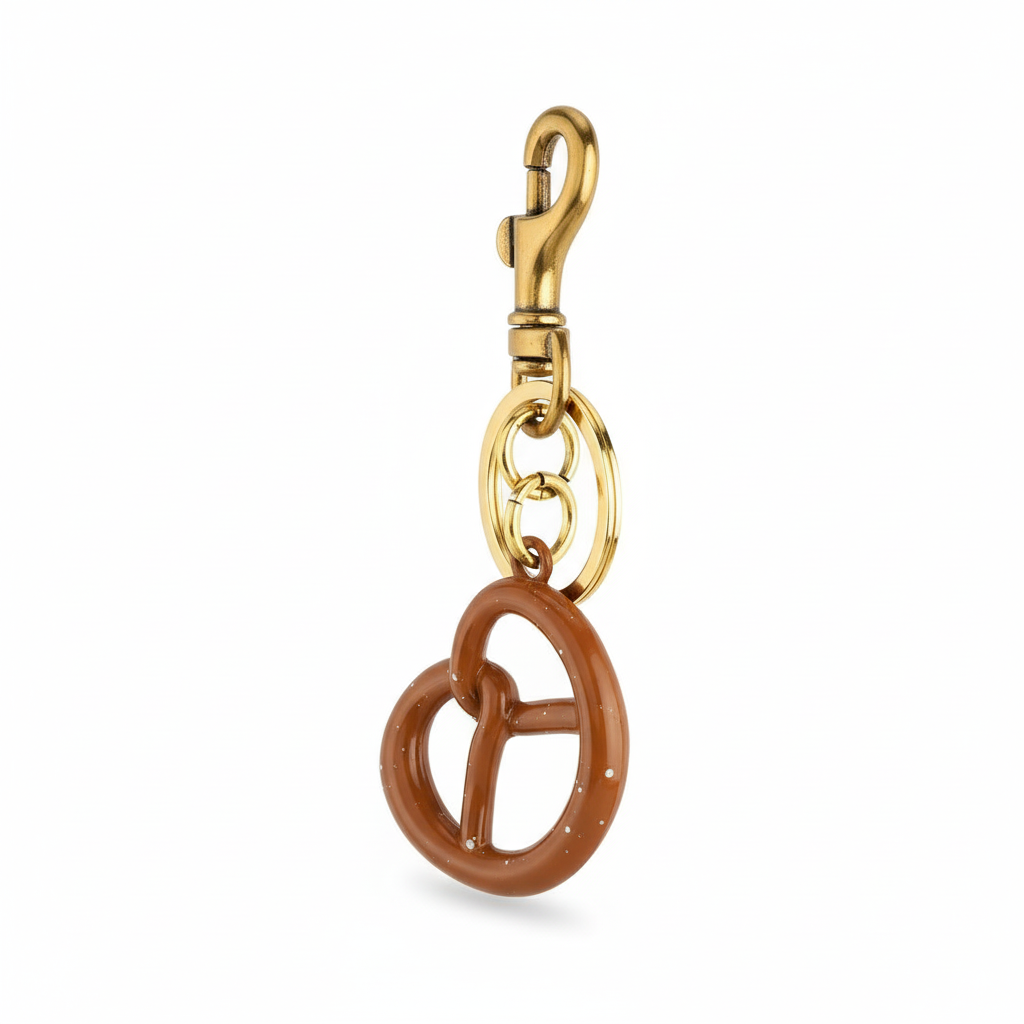 Dije de pretzel dorado