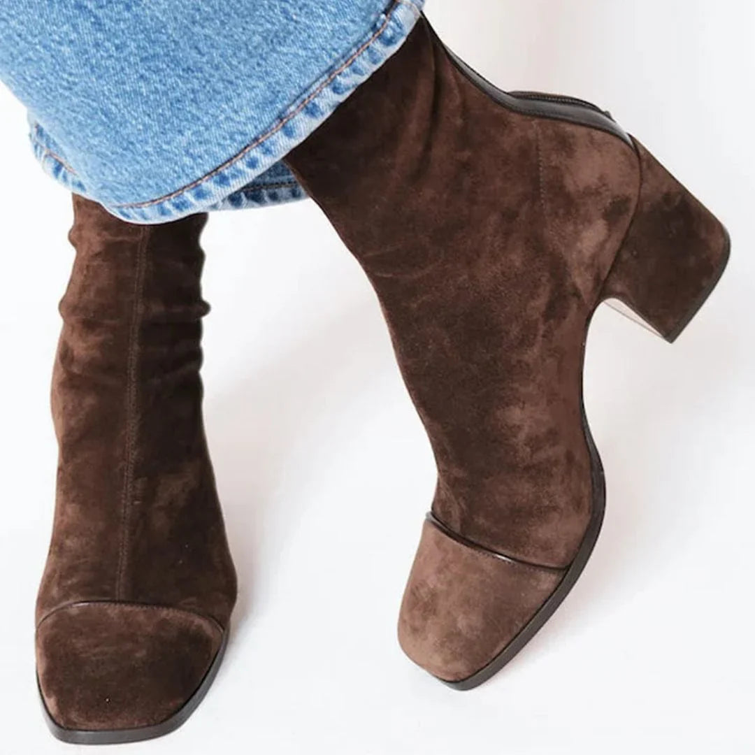 VICTORIA║Botas de tacón de punta cuadrada