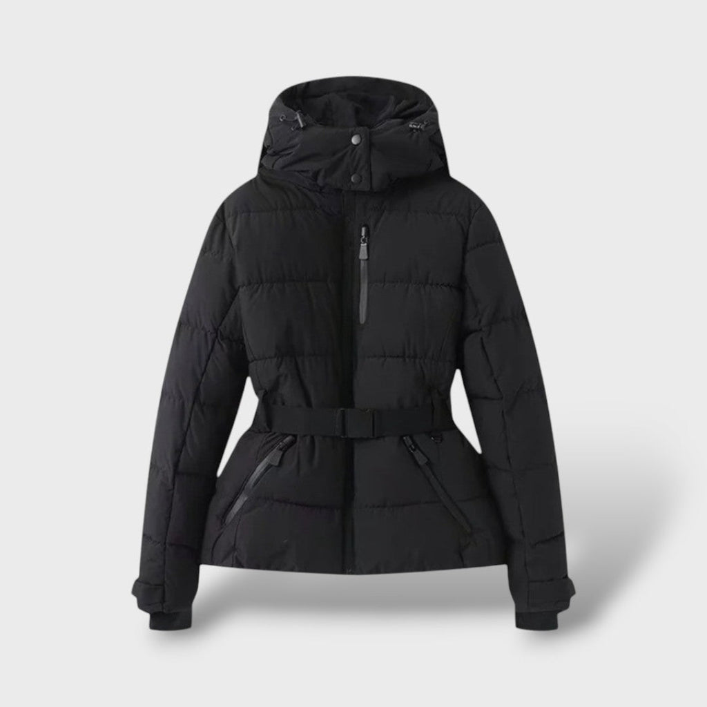 Chaqueta Acolchada con Cinturón Impermeable