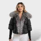 Chaqueta acolchada con cuello de piel sintética