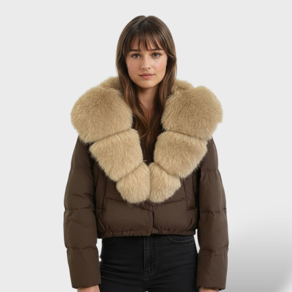 Éloïse | Chaqueta Acolchada de Lujo con Cuello de Pelo