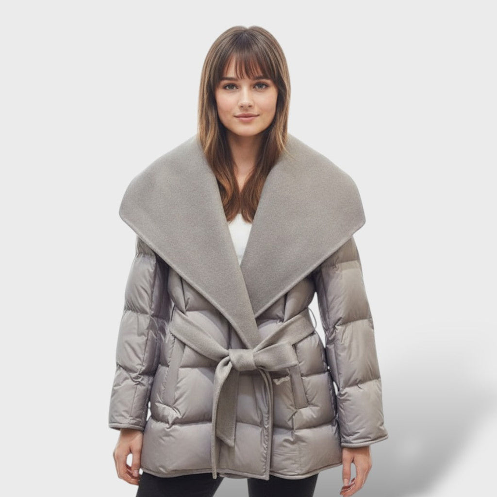 Abrigo de Invierno Mujer Lana y Plumón