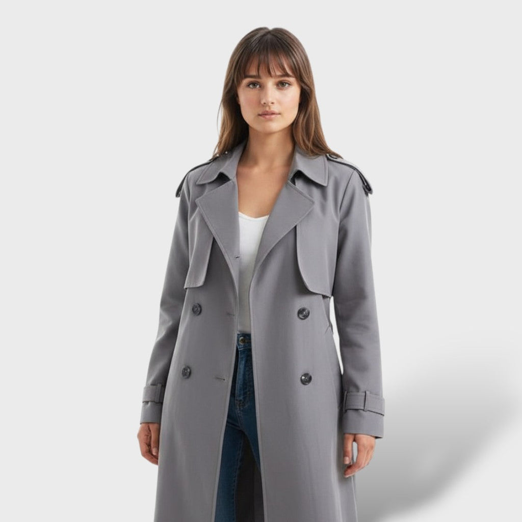Abrigo Trench Largo Elegante para Damas