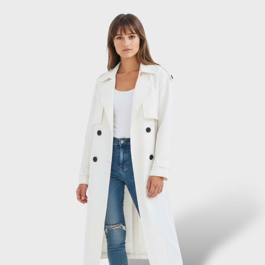Abrigo Trench Largo Elegante para Damas
