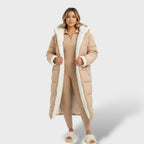 Abrigo reversible negro mujer invierno
