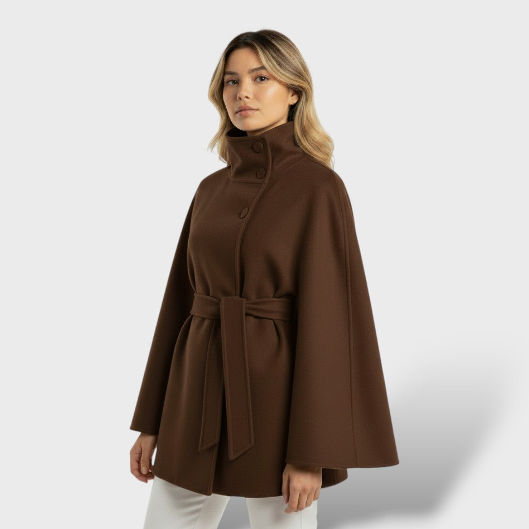 Abrigo largo de lana mujer elegante