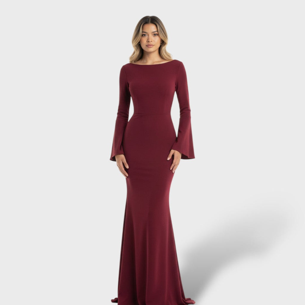 Vestido Maxi Elegante Manga Larga Mujer