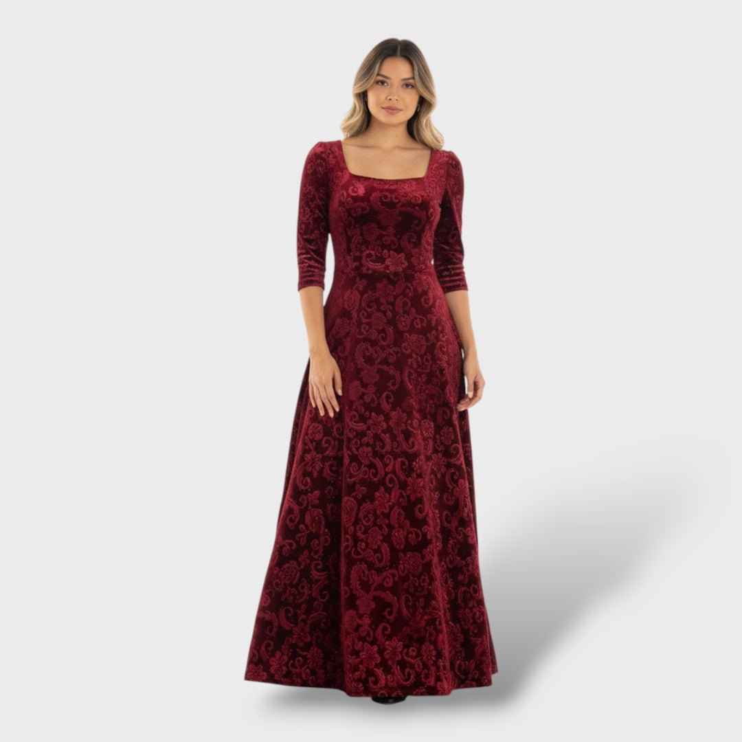 Florélia | Vestido Elegante de Cuello Cuadrado