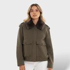 Abrigo casual con cuello desmontable mujer