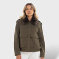 Abrigo casual con cuello desmontable mujer