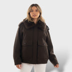 Abrigo casual con cuello desmontable mujer