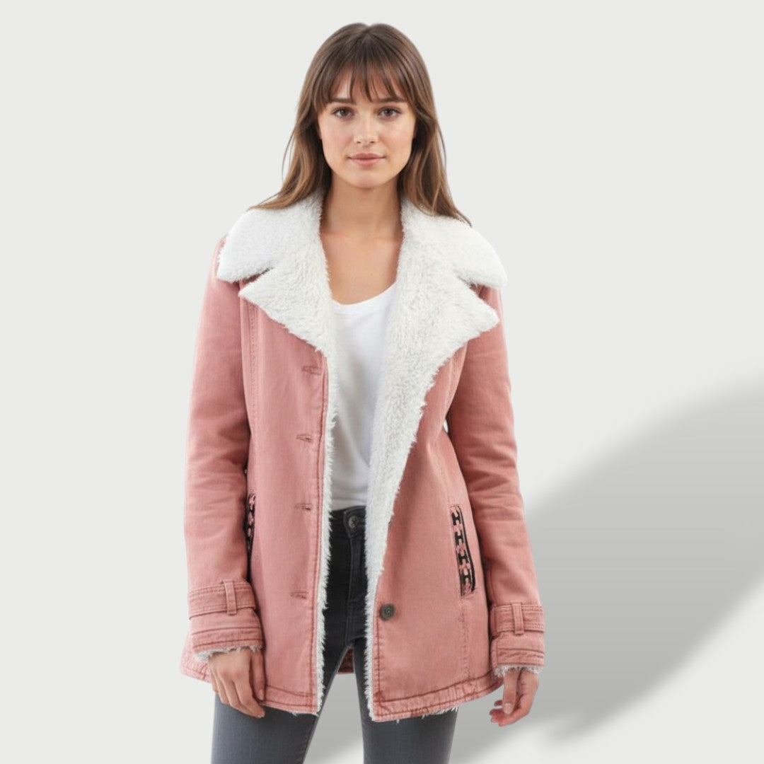 Abrigo Largo Mujer Invierno con Solapa Elegante
