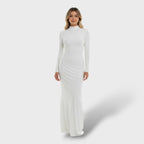 Vestido maxi de cuello alto mujer