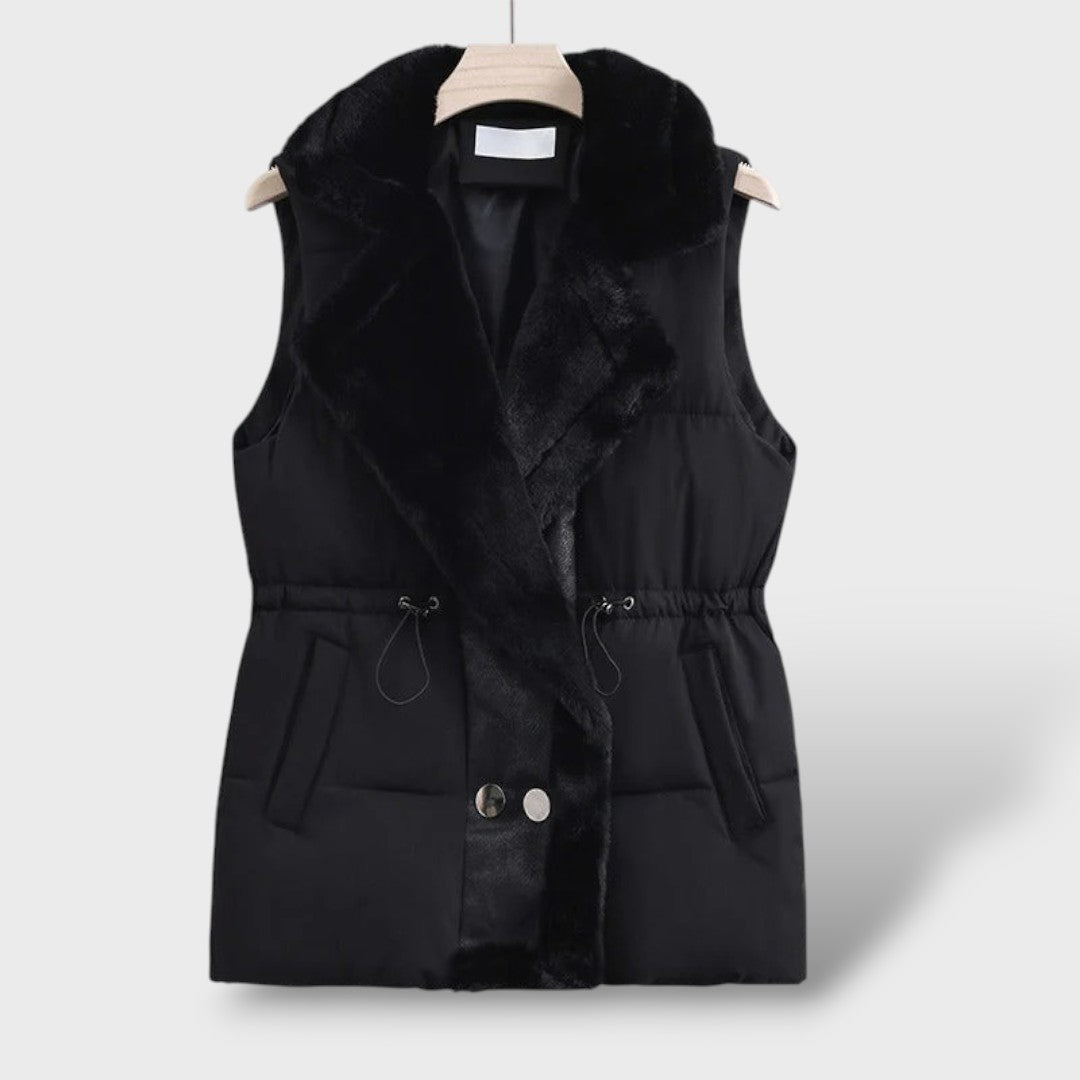 Celestine | Chaleco Acolchado Elegante con Cuello de Pelo
